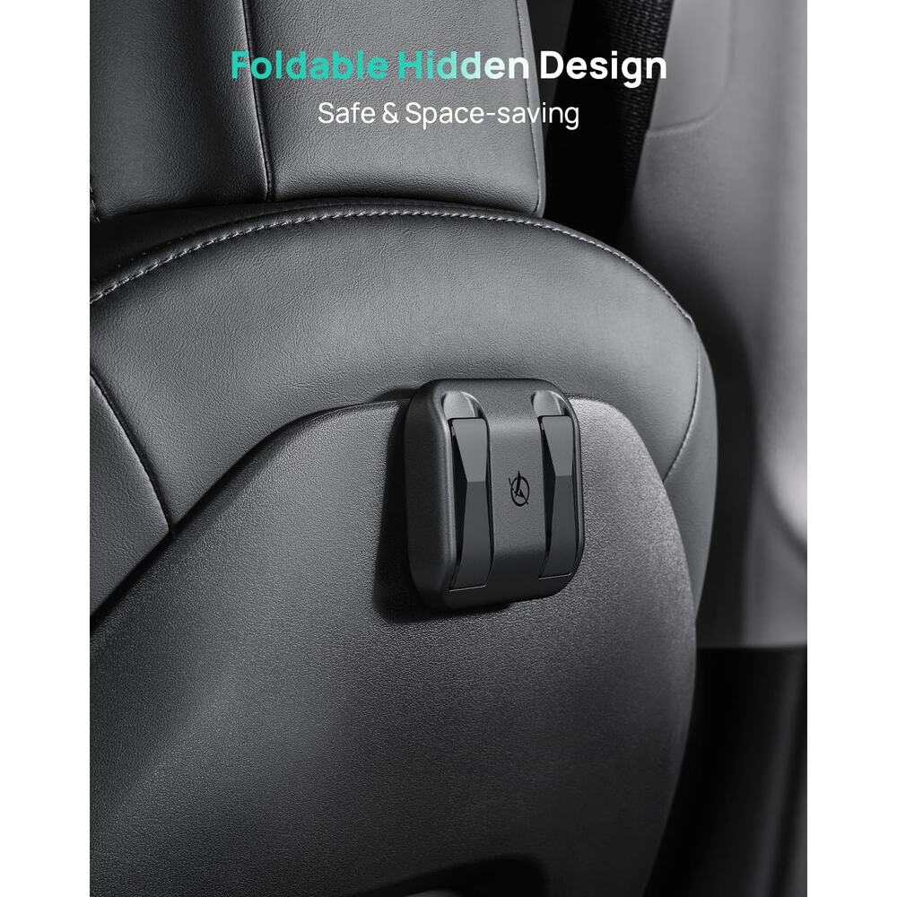2 Pack Foldable Car Seat Hooks for Tesla Model 3 Y Juniper Highland 2021-2026 - Picture 3 of 8